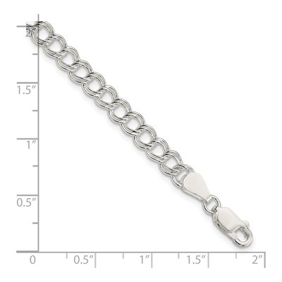 Sterling Silver Double Link Charm Bracelet – view 6