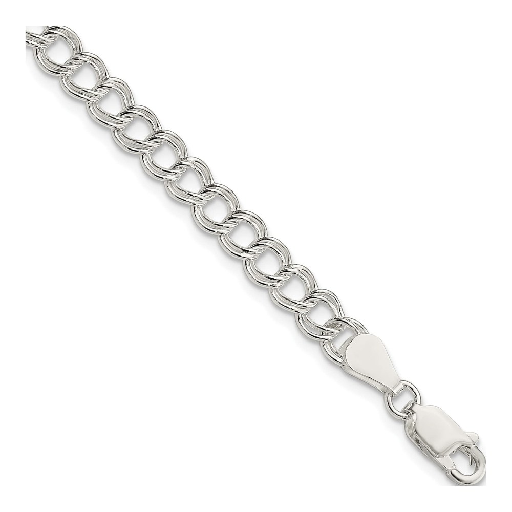 Sterling Silver Double Link Charm Bracelet