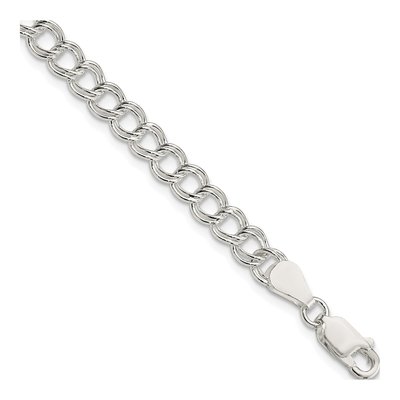 Sterling Silver Double Link Charm Bracelet