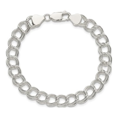 Sterling Silver Double Link Charm Bracelet – view 4
