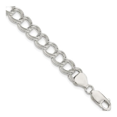 Sterling Silver Double Link Charm Bracelet