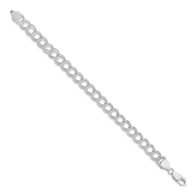 Sterling Silver Double Link Charm Bracelet – view 2