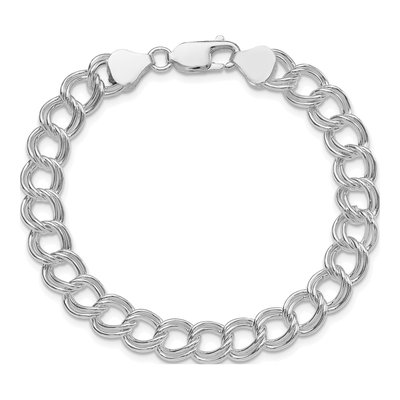 Sterling Silver Double Link Charm Bracelet – view 3