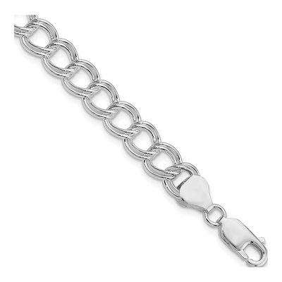 Sterling Silver Double Link Charm Bracelet