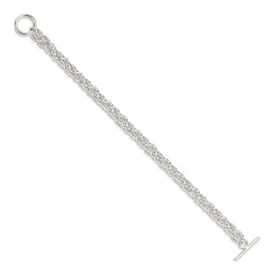 Sterling Silver Fancy Link Toggle Bracelet – view 3