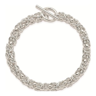 Sterling Silver Fancy Link Toggle Bracelet – view 4