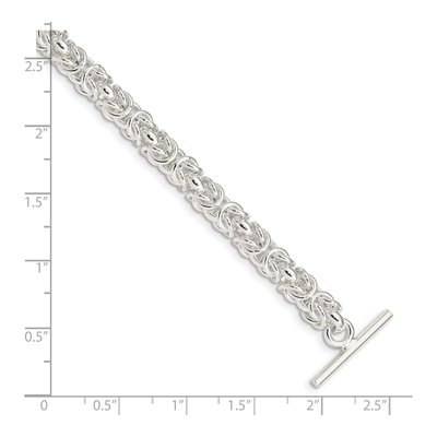 Sterling Silver Fancy Link Toggle Bracelet – view 5
