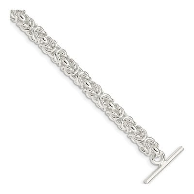 Sterling Silver Fancy Link Toggle Bracelet