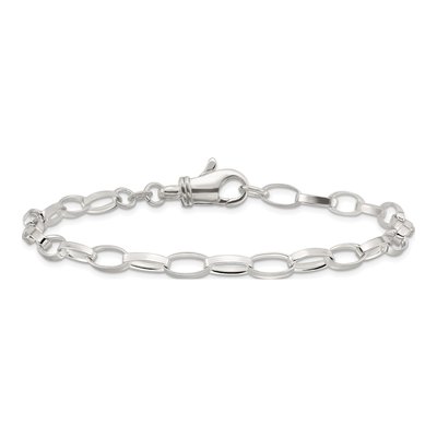 Sterling Silver 5mm Handmade Fancy Cable Chain Anklet – view 4