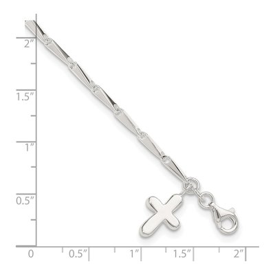 Sterling Silver Cross Anklet – view 4