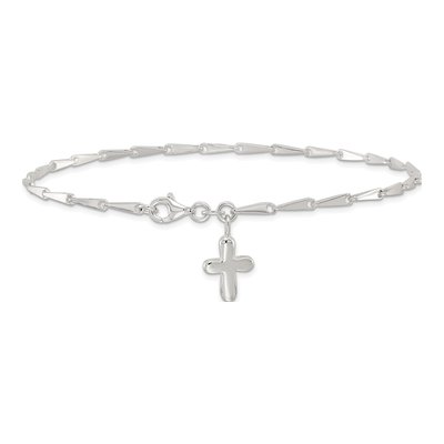 Sterling Silver Cross Anklet – view 5