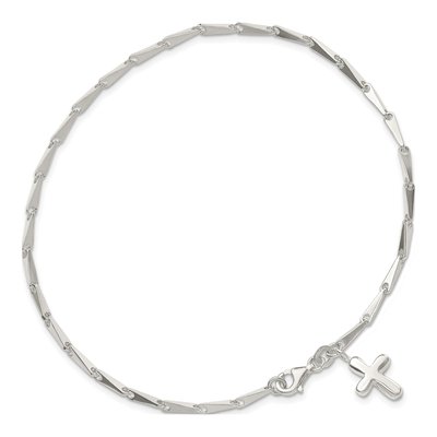 Sterling Silver Cross Anklet – view 7