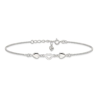 Sterling Silver Heart Anklet – view 4
