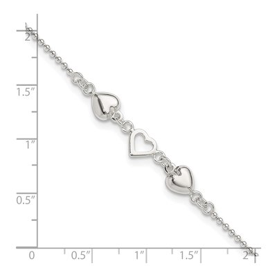 Sterling Silver Heart Anklet – view 5