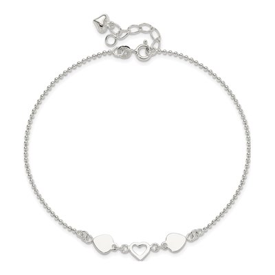 Sterling Silver Heart Anklet – view 6