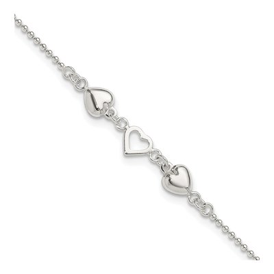 Sterling Silver Heart Anklet