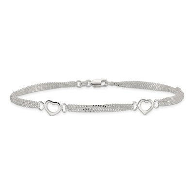 Sterling Silver Heart Anklet – view 4