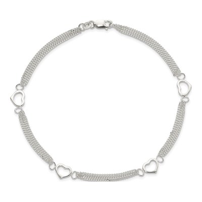 Sterling Silver Heart Anklet – view 5