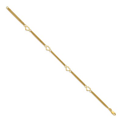 Gold-Plated Sterling Silver Heart Anklet – view 3