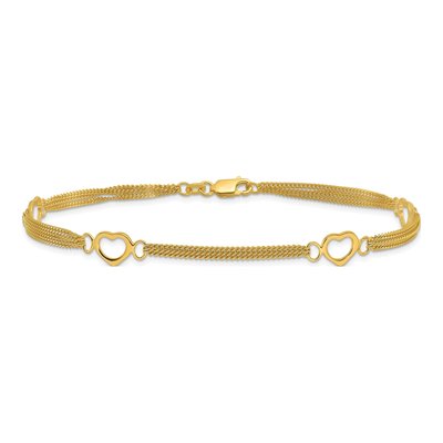 Gold-Plated Sterling Silver Heart Anklet – view 4