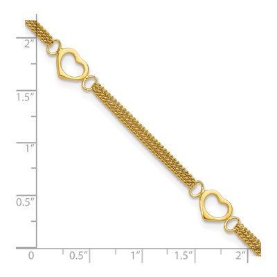 Gold-Plated Sterling Silver Heart Anklet – view 5