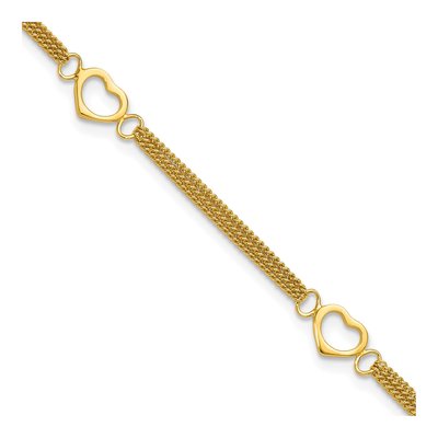 Gold-Plated Sterling Silver Heart Anklet