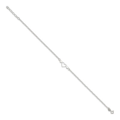 Sterling Silver Three Hearts Anklet – view 3
