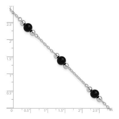 Sterling Silver Onyx Anklet – view 6