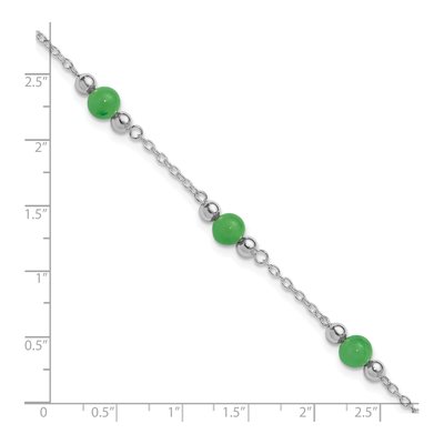 Sterling Silver Green Jade Anklet – view 5