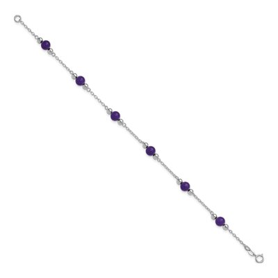 Sterling Silver Lavender Jade Anklet – view 3