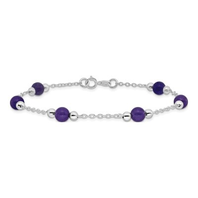 Sterling Silver Lavender Jade Anklet – view 4