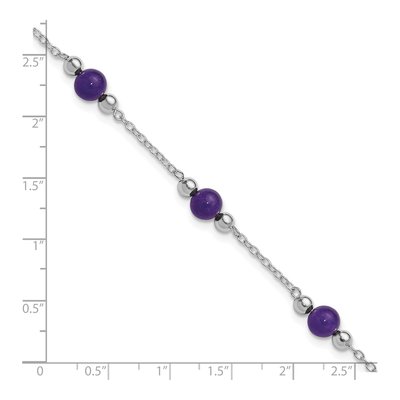 Sterling Silver Lavender Jade Anklet – view 6