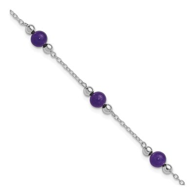 Sterling Silver Lavender Jade Anklet