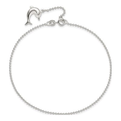 Sterling Silver Dolphin Anklet – view 6