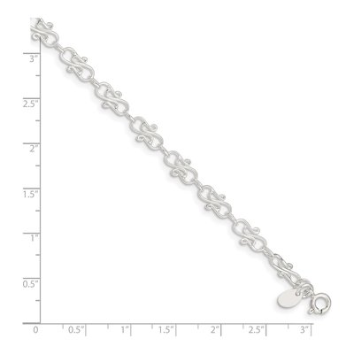 Sterling Silver Fancy Anklet – view 3