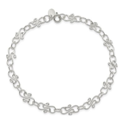 Sterling Silver Fancy Anklet – view 4