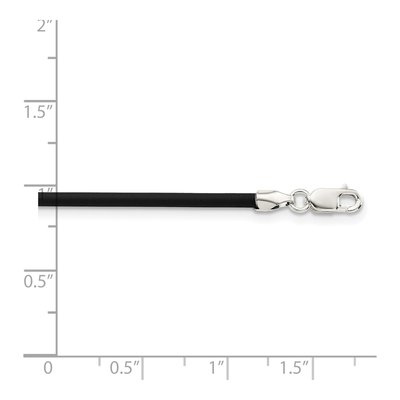 Sterling Silver Black Rubber Cord Necklace – view 3