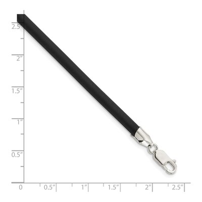 Sterling Silver Black Rubber Cord Necklace – view 3