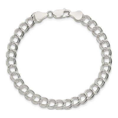 Sterling Silver Double Link Charm Bracelet – view 3