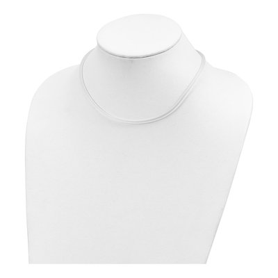 Sterling Silver Frosted Clear Rubber Cord Necklace – view 3