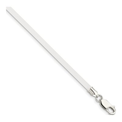Sterling Silver Frosted Clear Rubber Cord Necklace