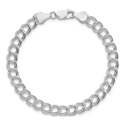 Sterling Silver Double Link Charm Bracelet – view 4