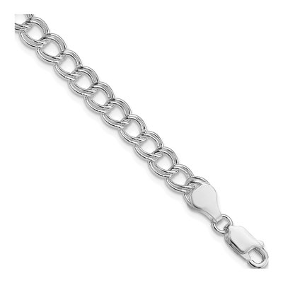 Sterling Silver Double Link Charm Bracelet