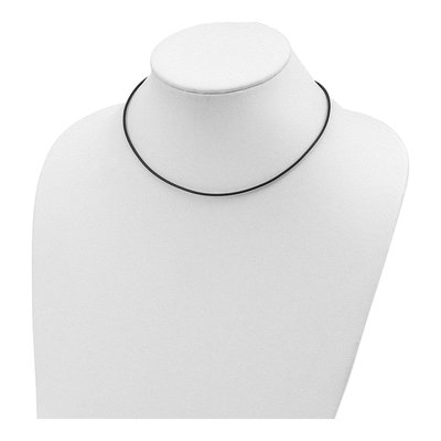 Sterling Silver Black Leather Cord Necklace – view 4