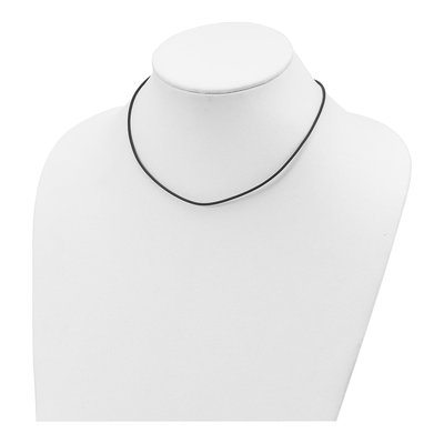 Sterling Silver Brown Leather Cord Necklace – view 3