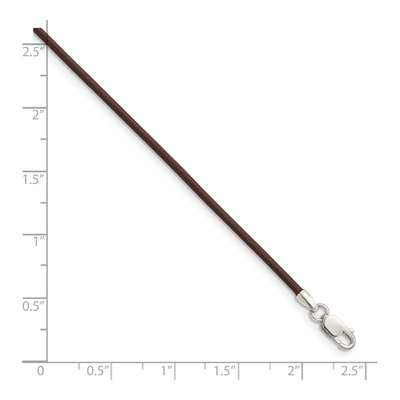 Sterling Silver Brown Leather Cord Necklace – view 4