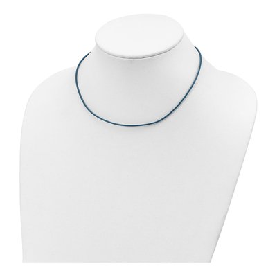 Sterling Silver Cornflower Leather Cord Necklace – view 3