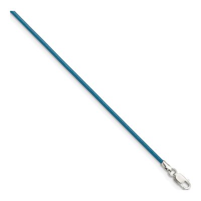 Sterling Silver Cornflower Leather Cord Necklace