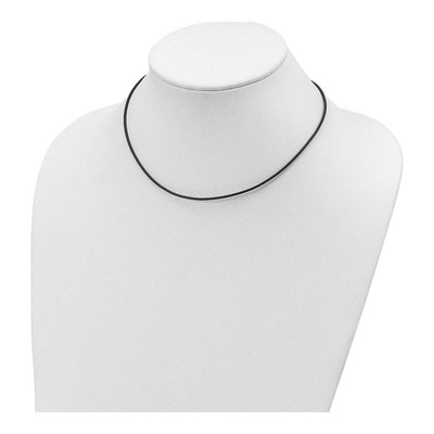 Sterling Silver Olive Leather Cord Necklace – view 3