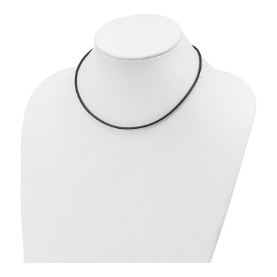 Sterling Silver Black Leather Cord Necklace – view 4
